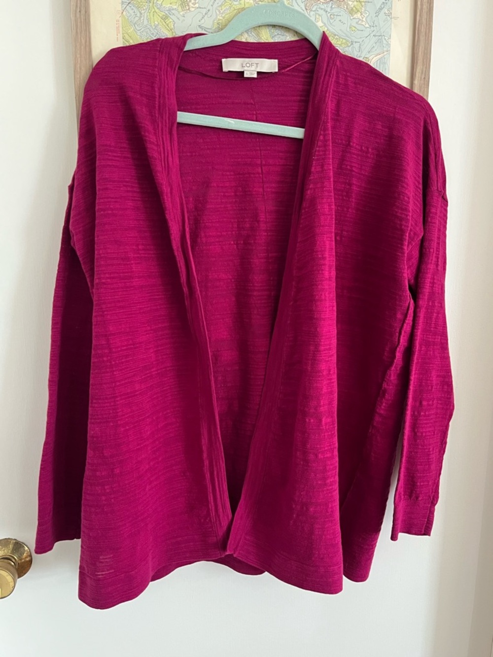 LOFT • Slubby Open-Front Cotton Cardigan